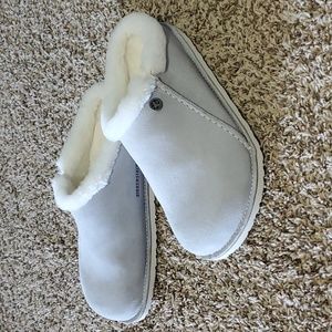 Birkenstock Zermatt Fuzzy Grey House Shoe Clogs